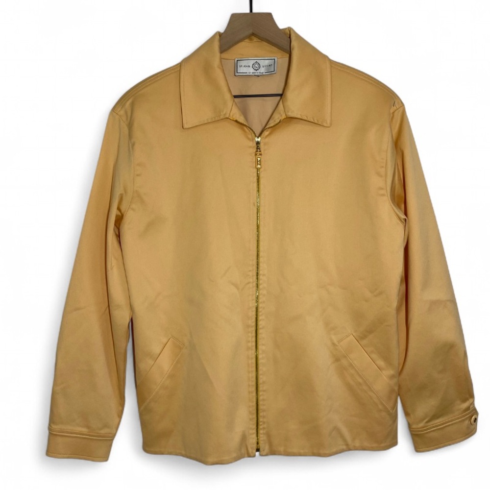 St. John Sport by Marie Gray Pale Yellow Vintage Gold Zip Lightweight Jacket